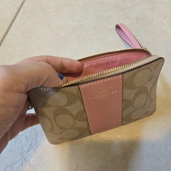 Coach Beige and Pink Wristlet - Picture 3 of 3